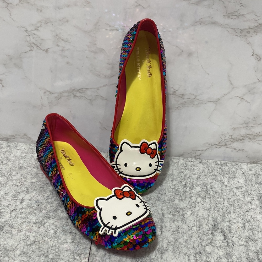 ModCloth x Hello Kitty Sweetly Sequined Rainbow Flats